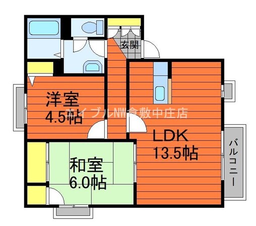 星の郷コーポ　Ｄ棟の物件間取画像